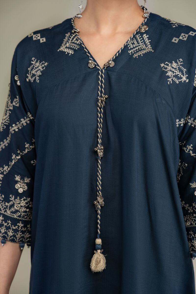 V-Neck Longline Kurta