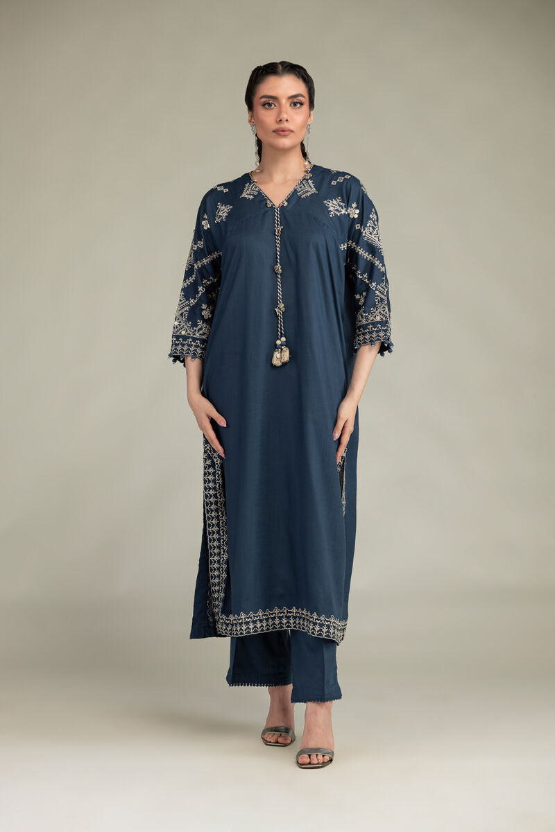 V-Neck Longline Kurta