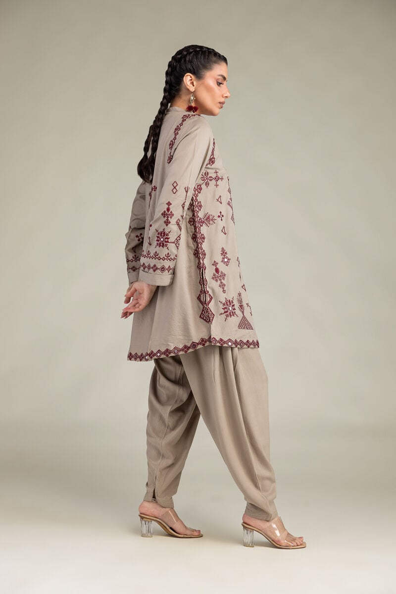 Beige Silk Shalwar