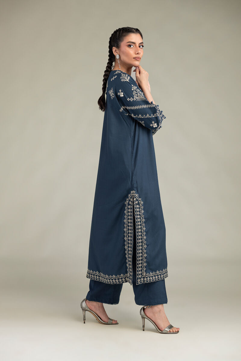Solid Navy Pants