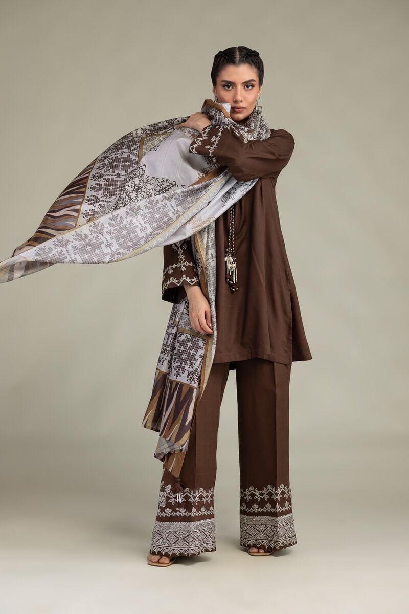Brown Silk Dupatta