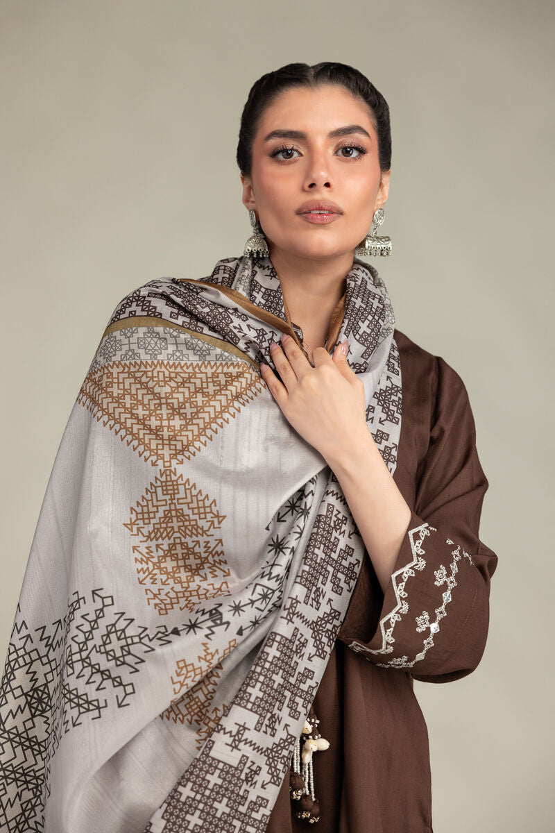 Brown Silk Dupatta
