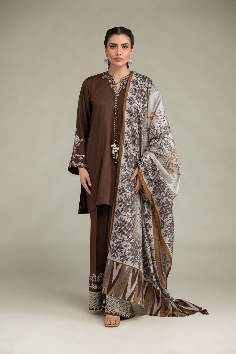 Brown Silk Dupatta