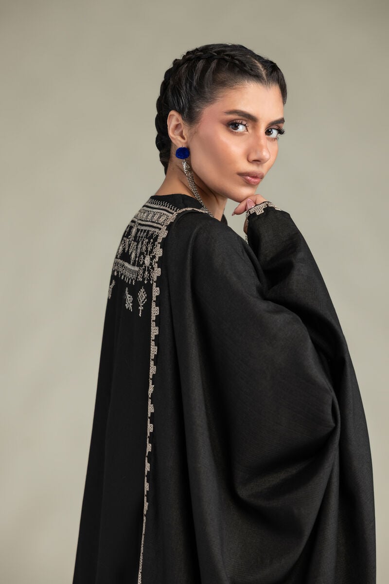 Black Silk Dupatta
