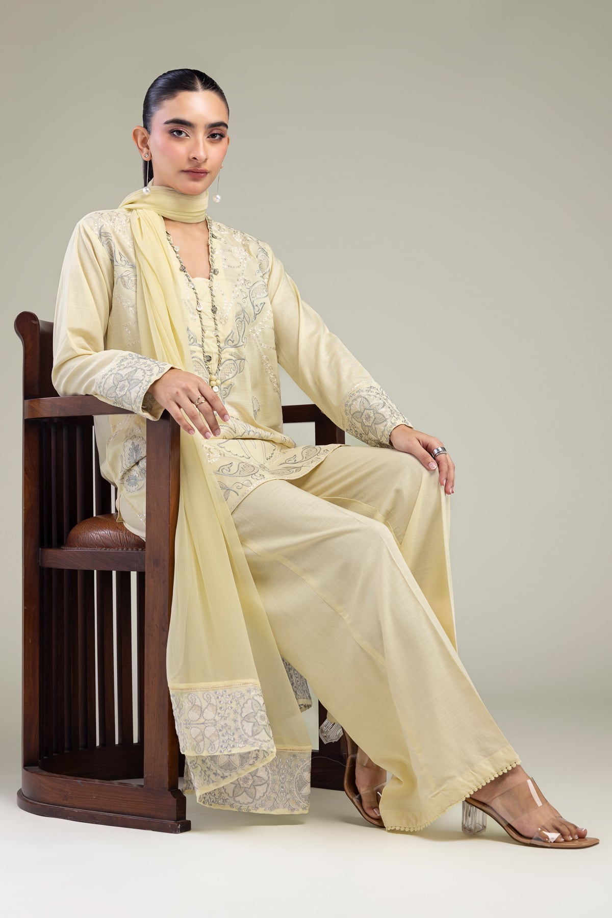 Silk Floral Kurta