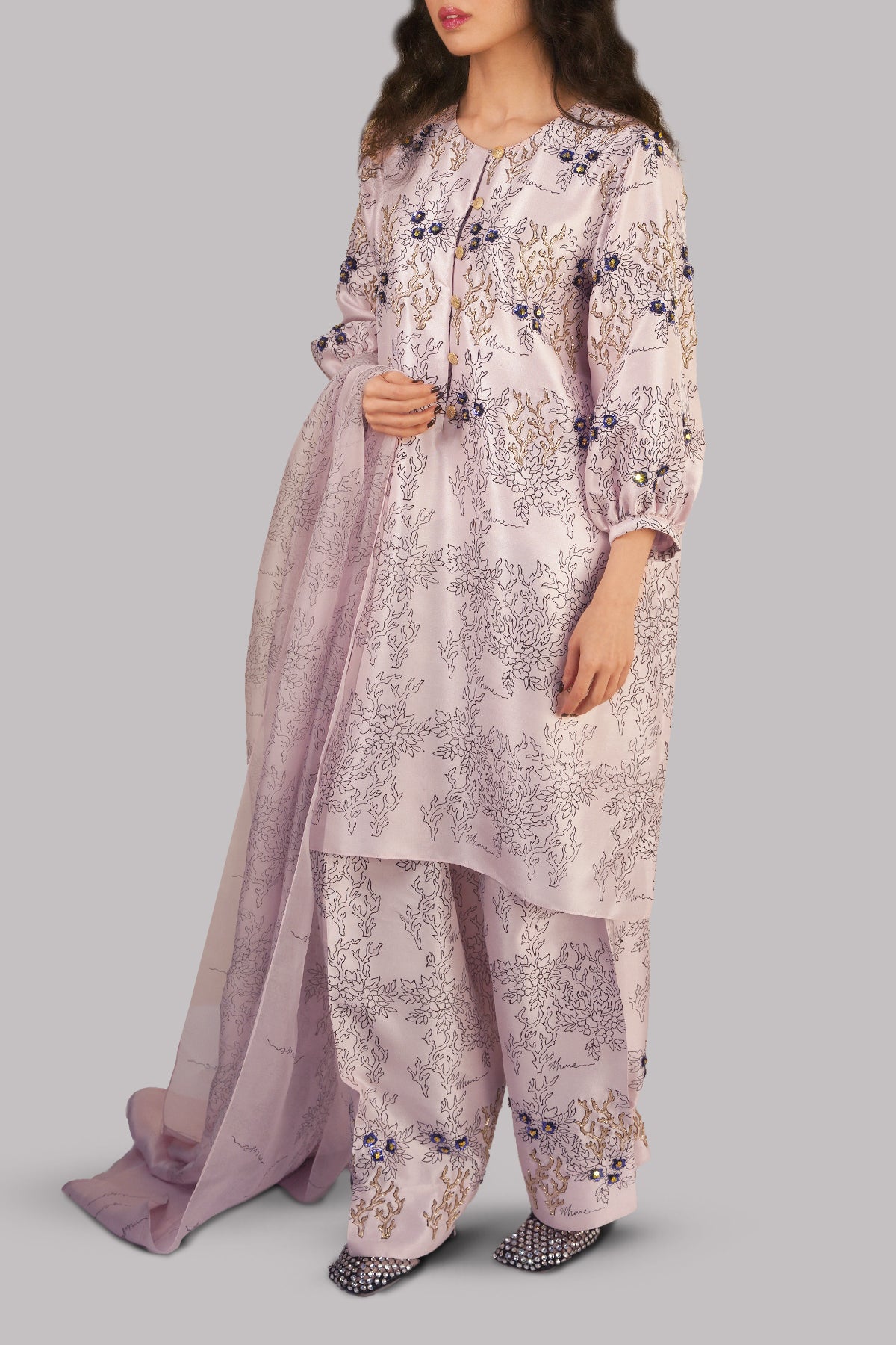 Blushing Bride Block Printed &amp; Embellished Set