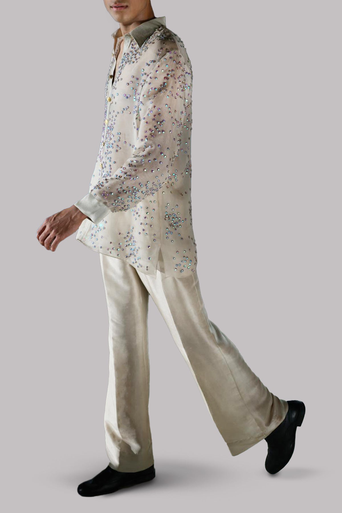 White Swan Embellished Organza Set
