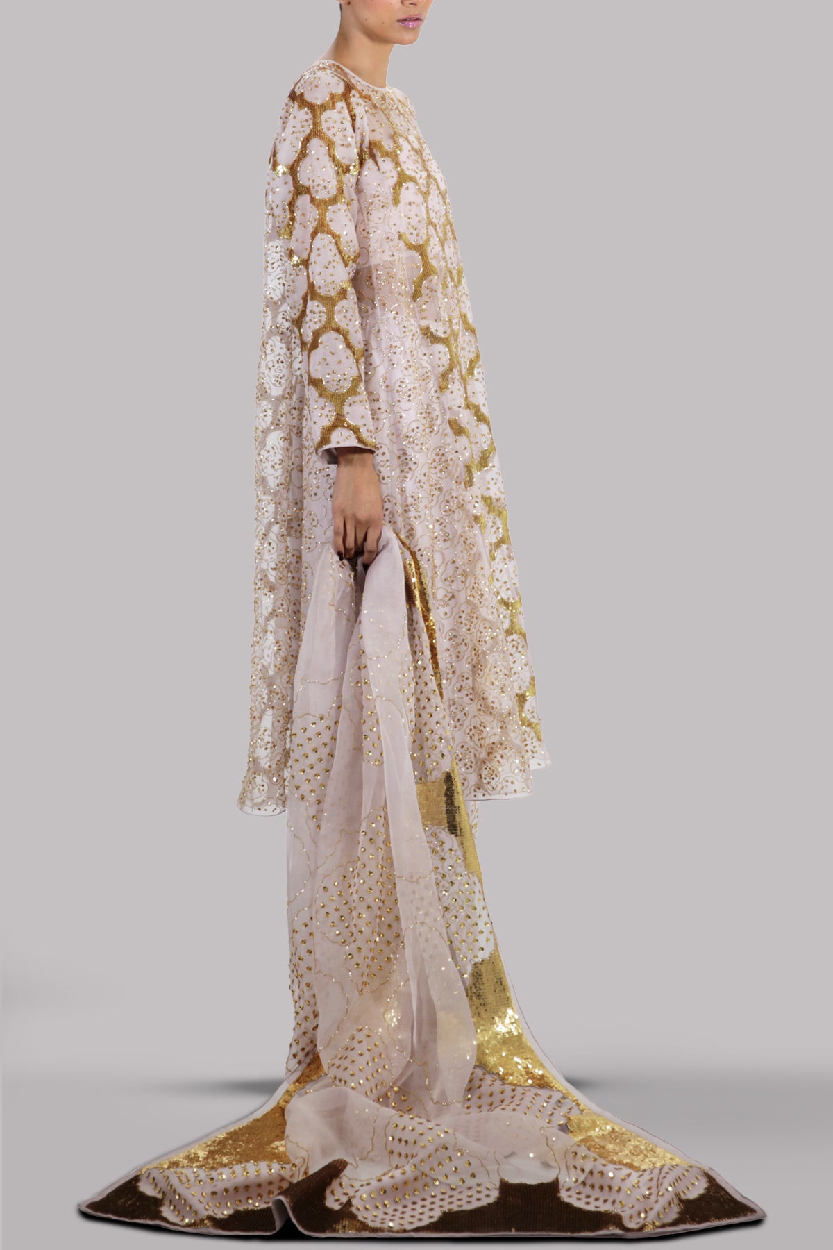 White Sand Embellished Organza Set