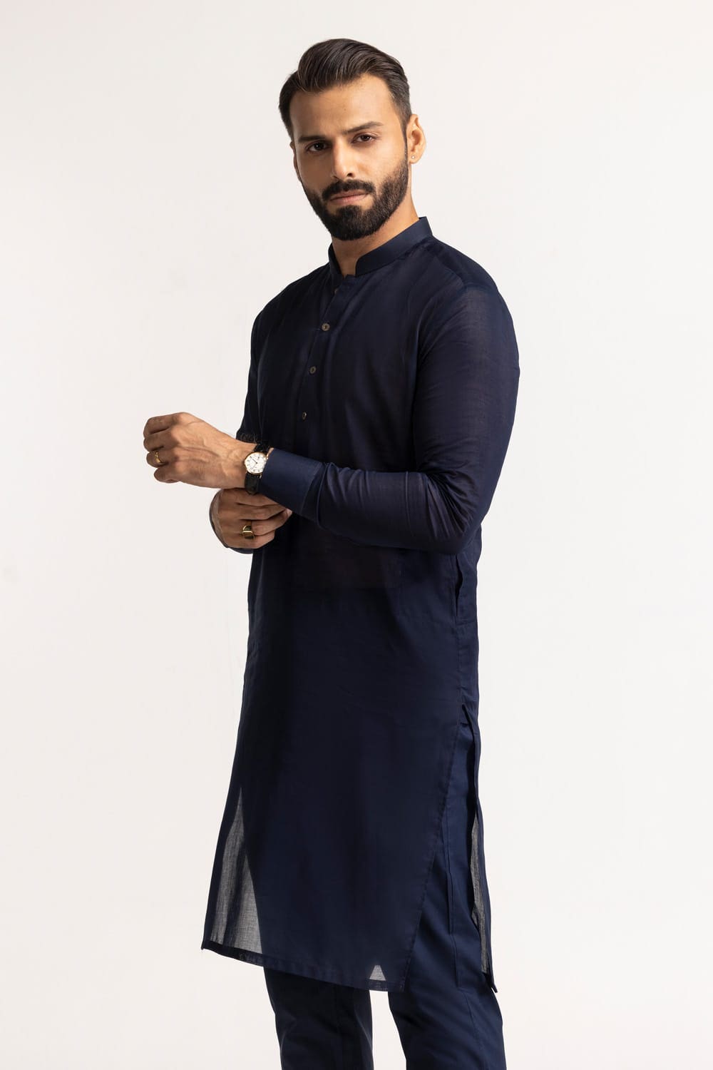 Navy Blue Gul Rubia Lawn Unstitched Fabric