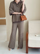 Sira Knit Detail Suit Dark Mouse