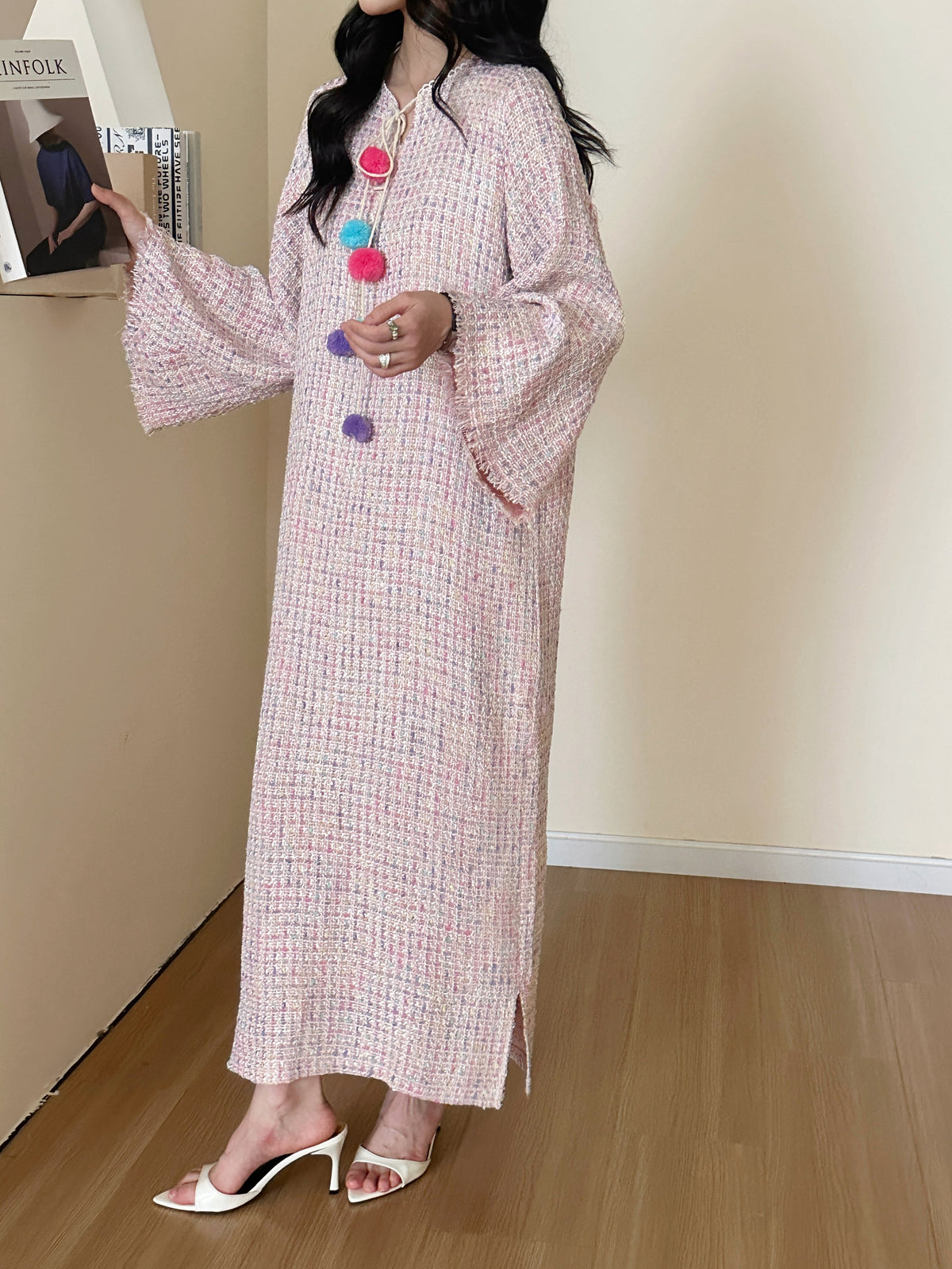 Rina Tweed Dress Pink