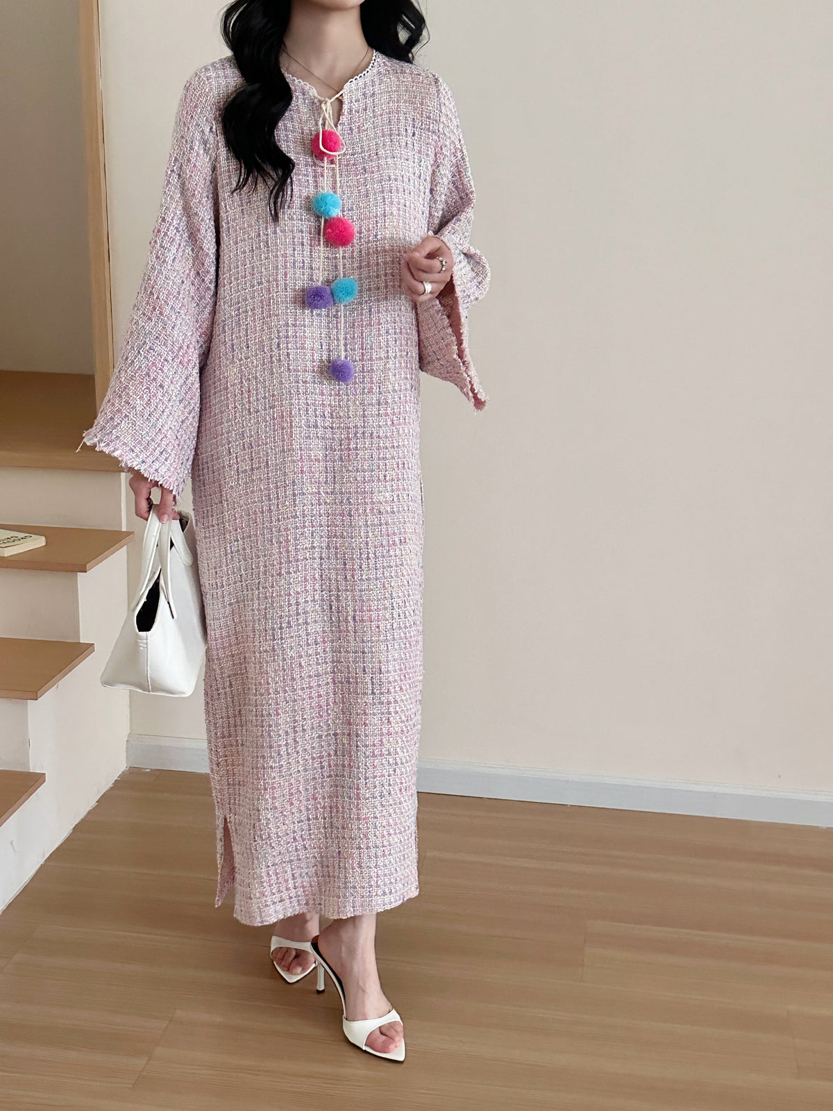 Rina Tweed Dress Pink