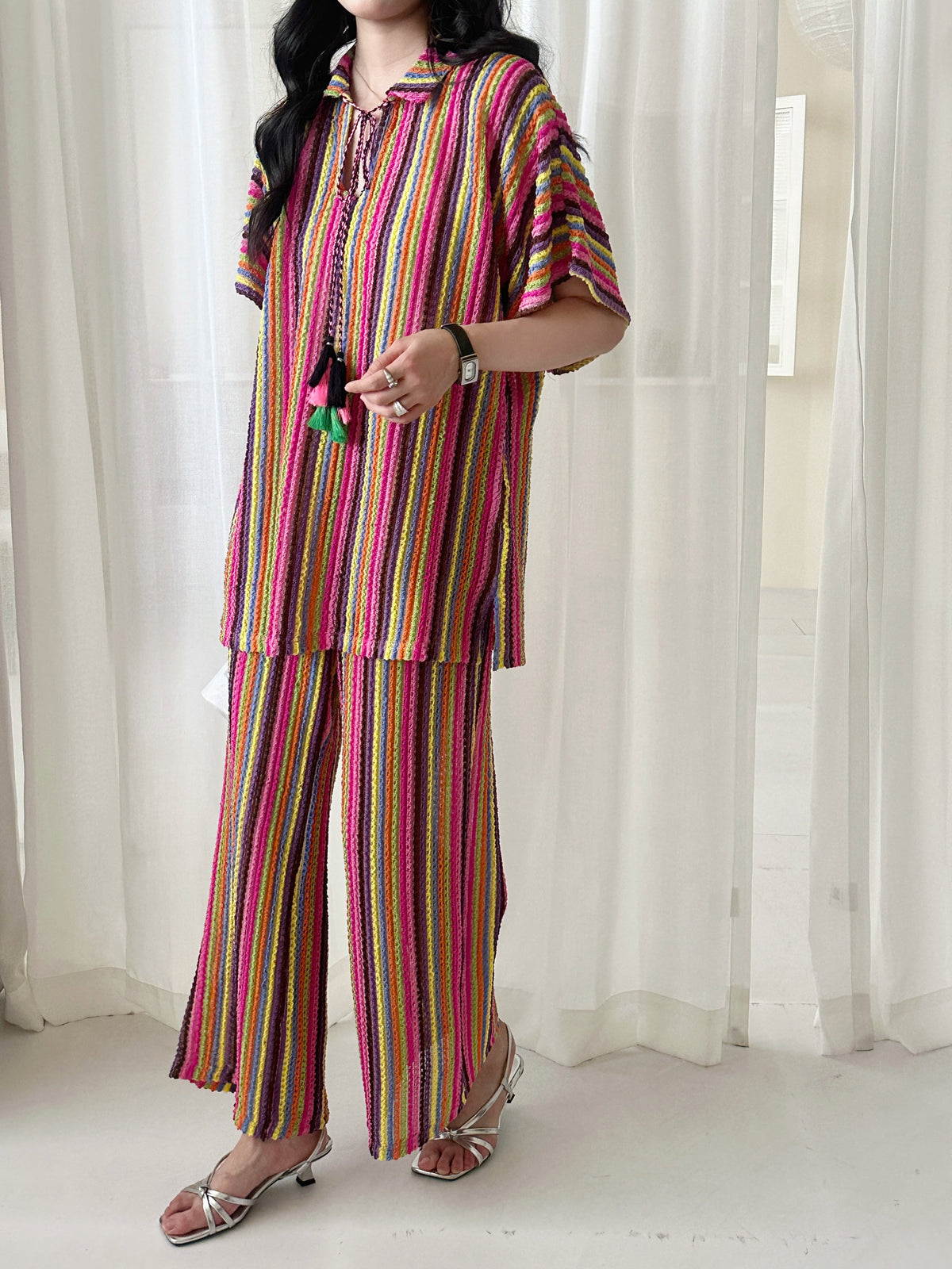 Miami Crochet Suit with Tassel Details