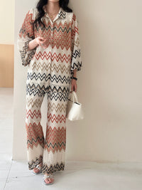 Paros Crochet Suit with Zig Zag Details
