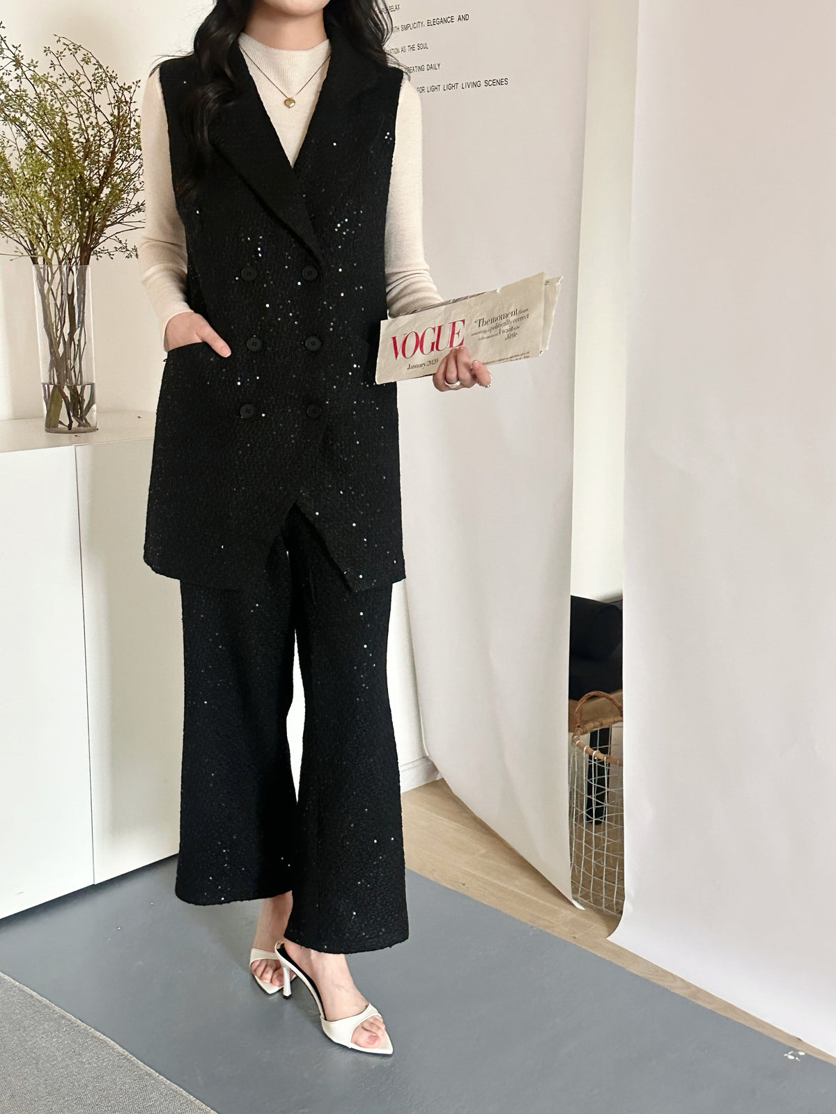 FIFI SLEEVELESS TWEED SUIT