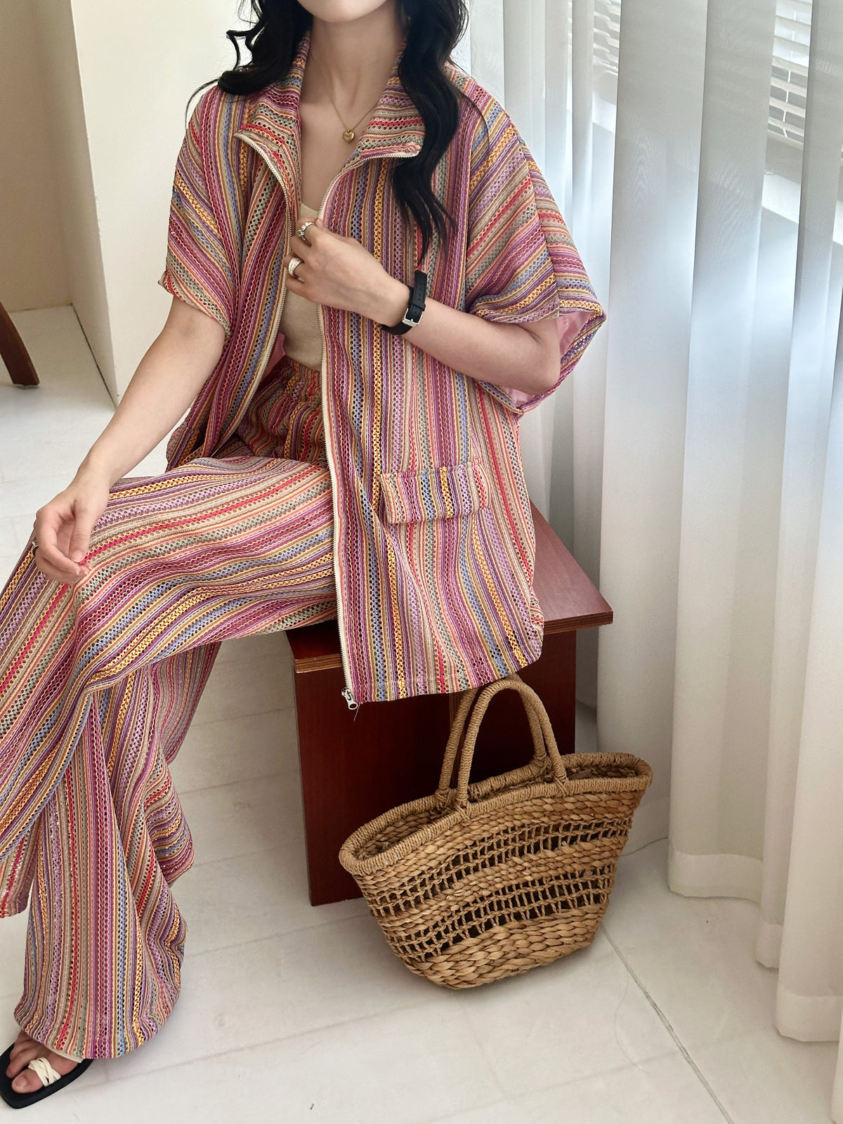 Mirissa Crochet Suit with Full Zipper