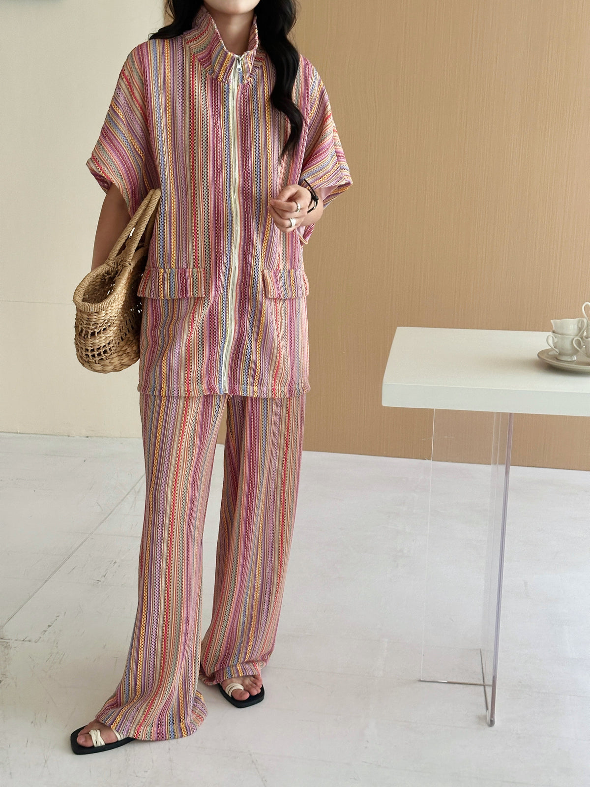 Mirissa Crochet Suit with Full Zipper
