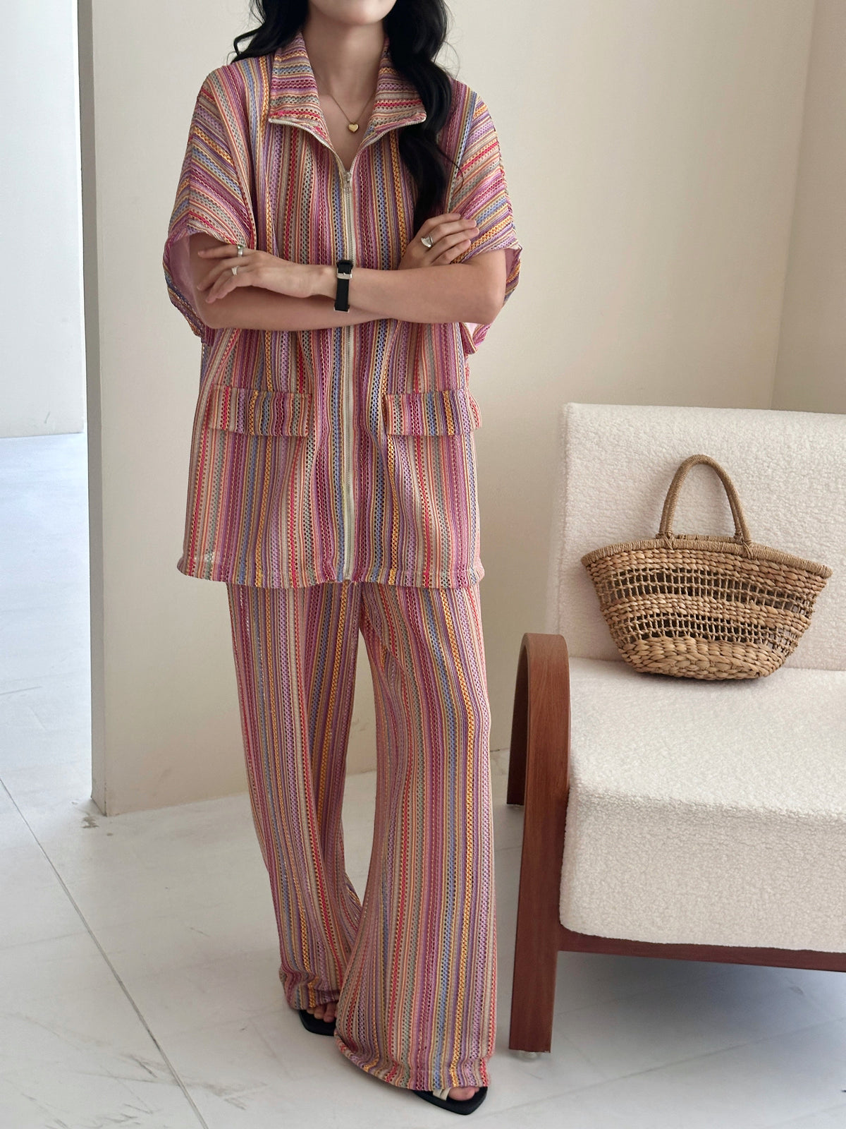 Mirissa Crochet Suit with Full Zipper