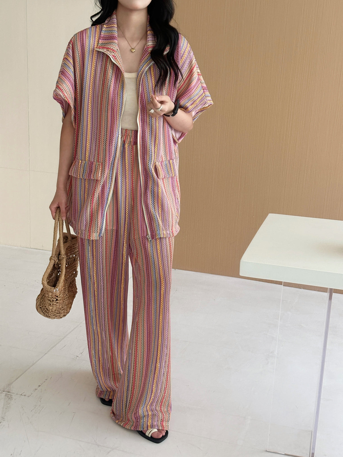 Mirissa Crochet Suit with Full Zipper