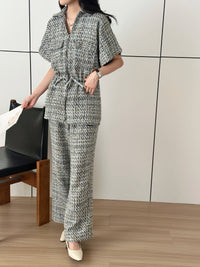 Pera Grey Chequered Knit Suit