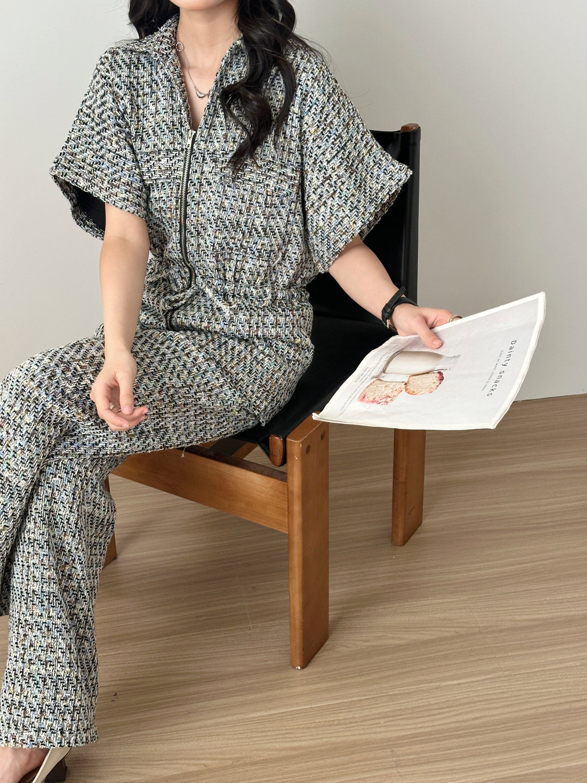 Pera Grey Chequered Knit Suit
