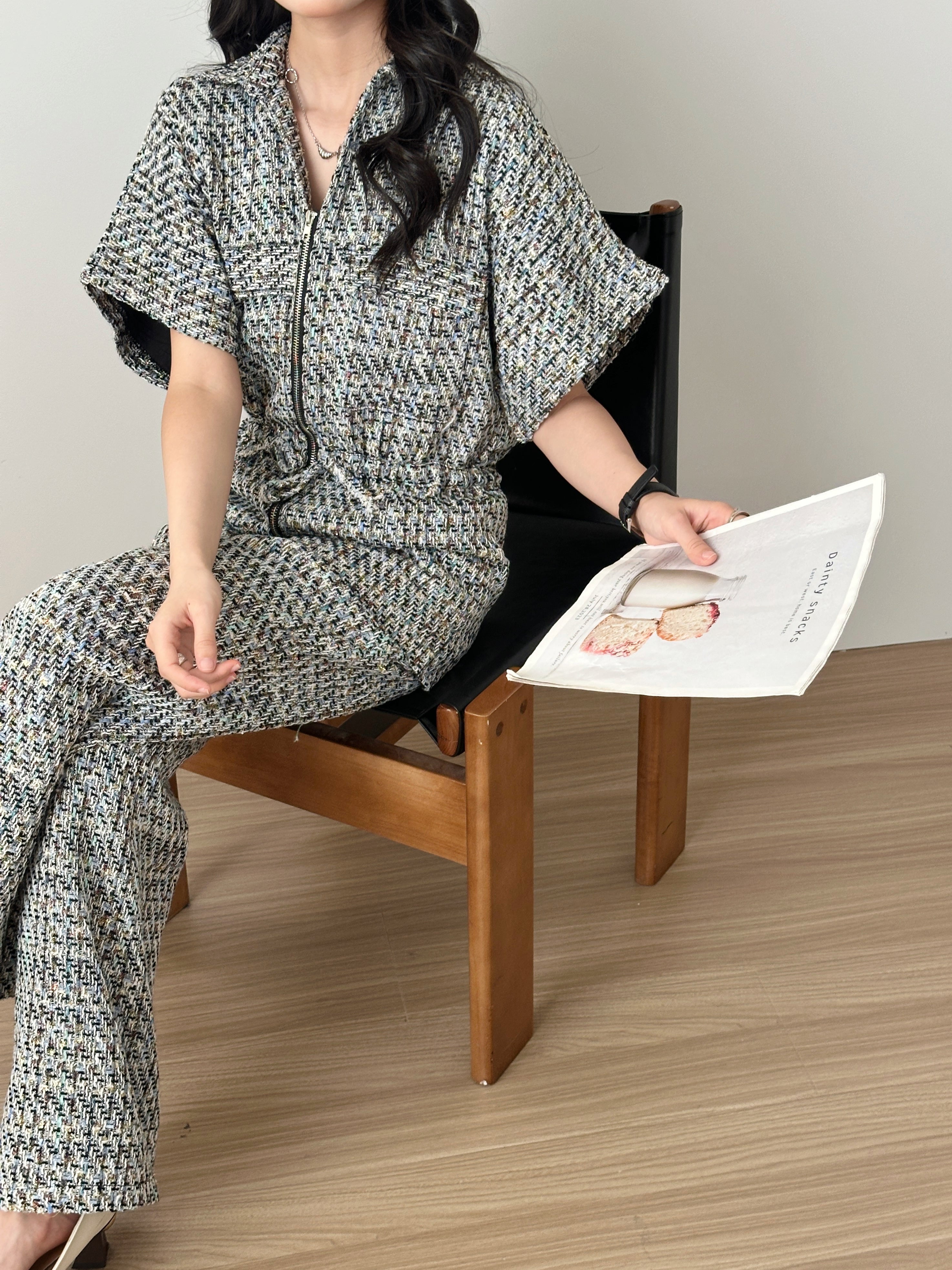 Pera Grey Chequered Knit Suit