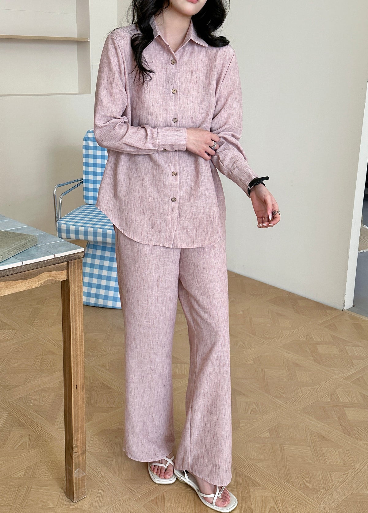 Panama Linen Suit with Buttons Kashmiri Chai
