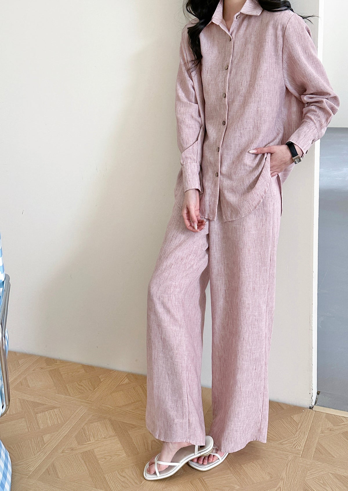 Panama Linen Suit with Buttons Kashmiri Chai