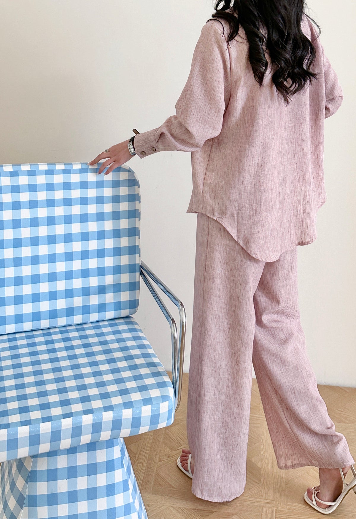 Panama Linen Suit with Buttons Kashmiri Chai