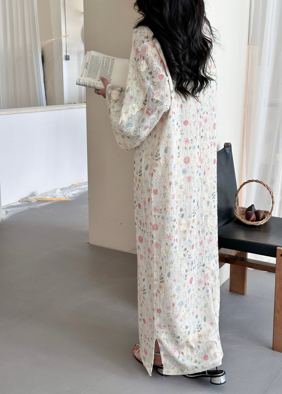 Bali Floral Crochet Dress with Tassel