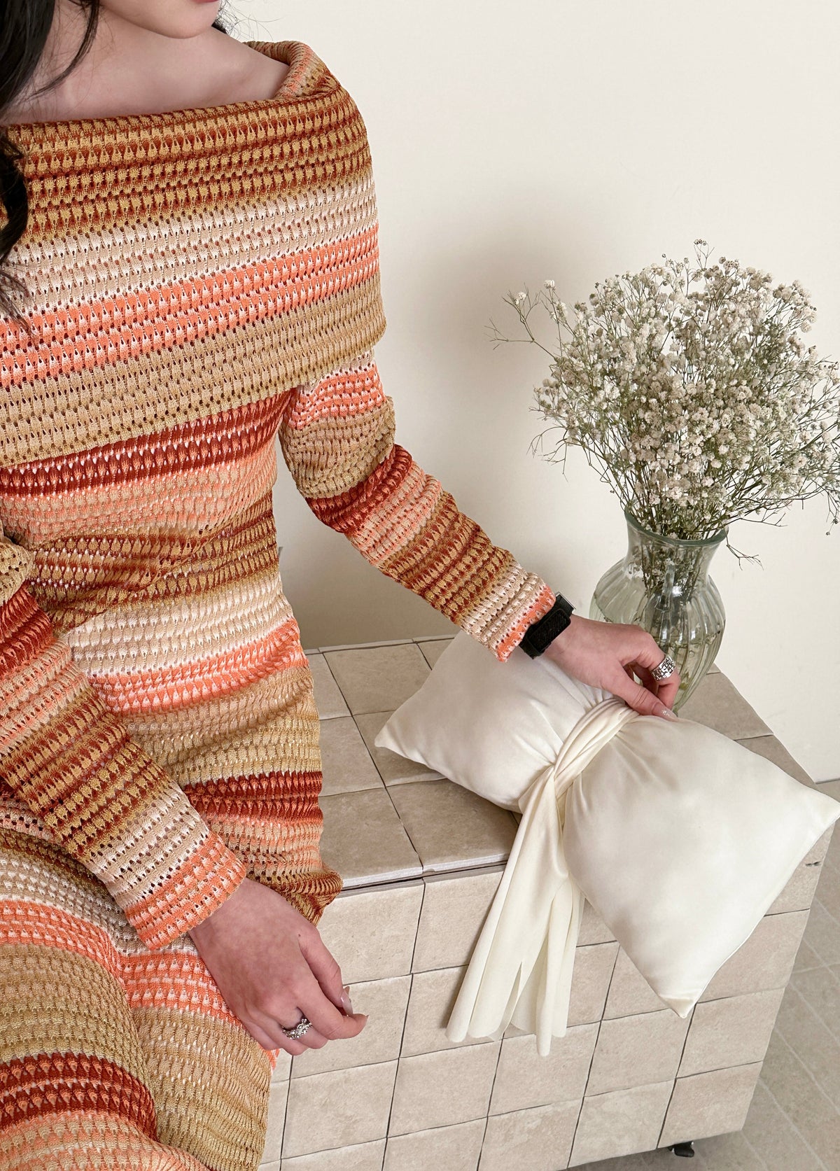 Kas Crochet Dress with Off shoulder details