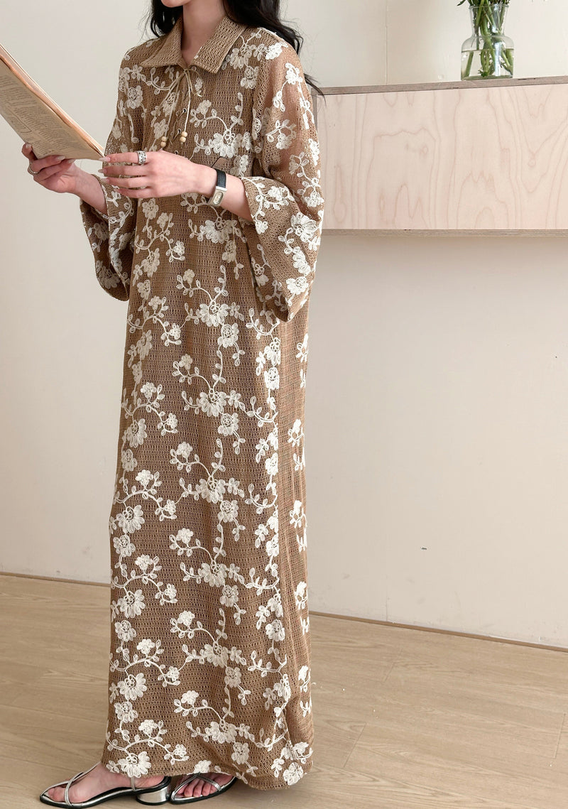 Mahé Embroidered Knit Dress with Tassel