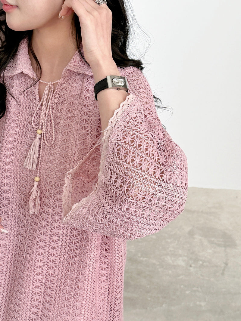 Java Crochet Dress with Tassel Details