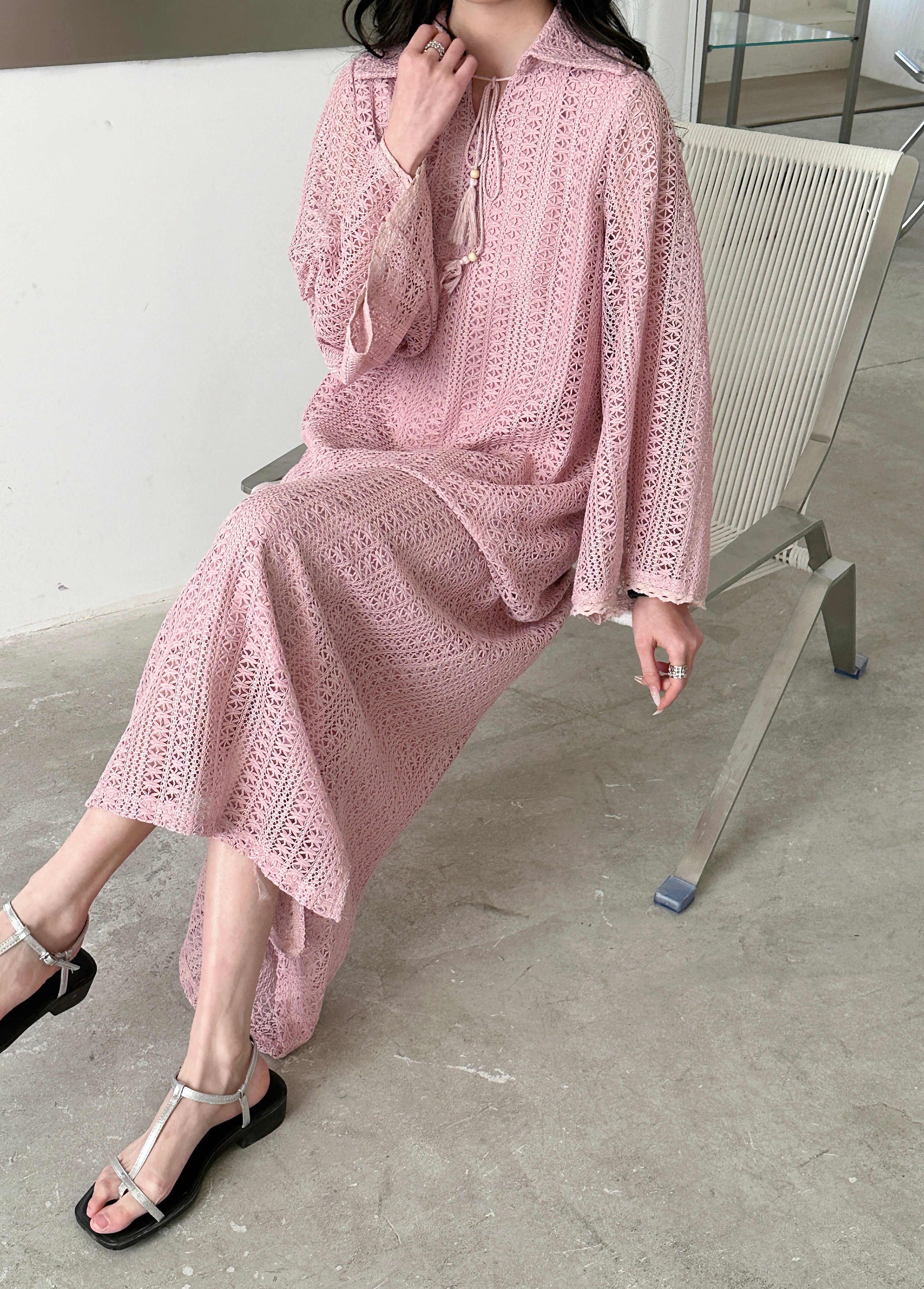 Java Crochet Dress with Tassel Details