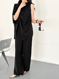 Norah Black Draped Set