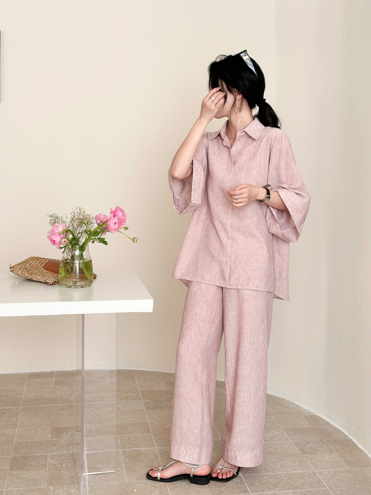 Candy Linen Suit Kashmiri Chai