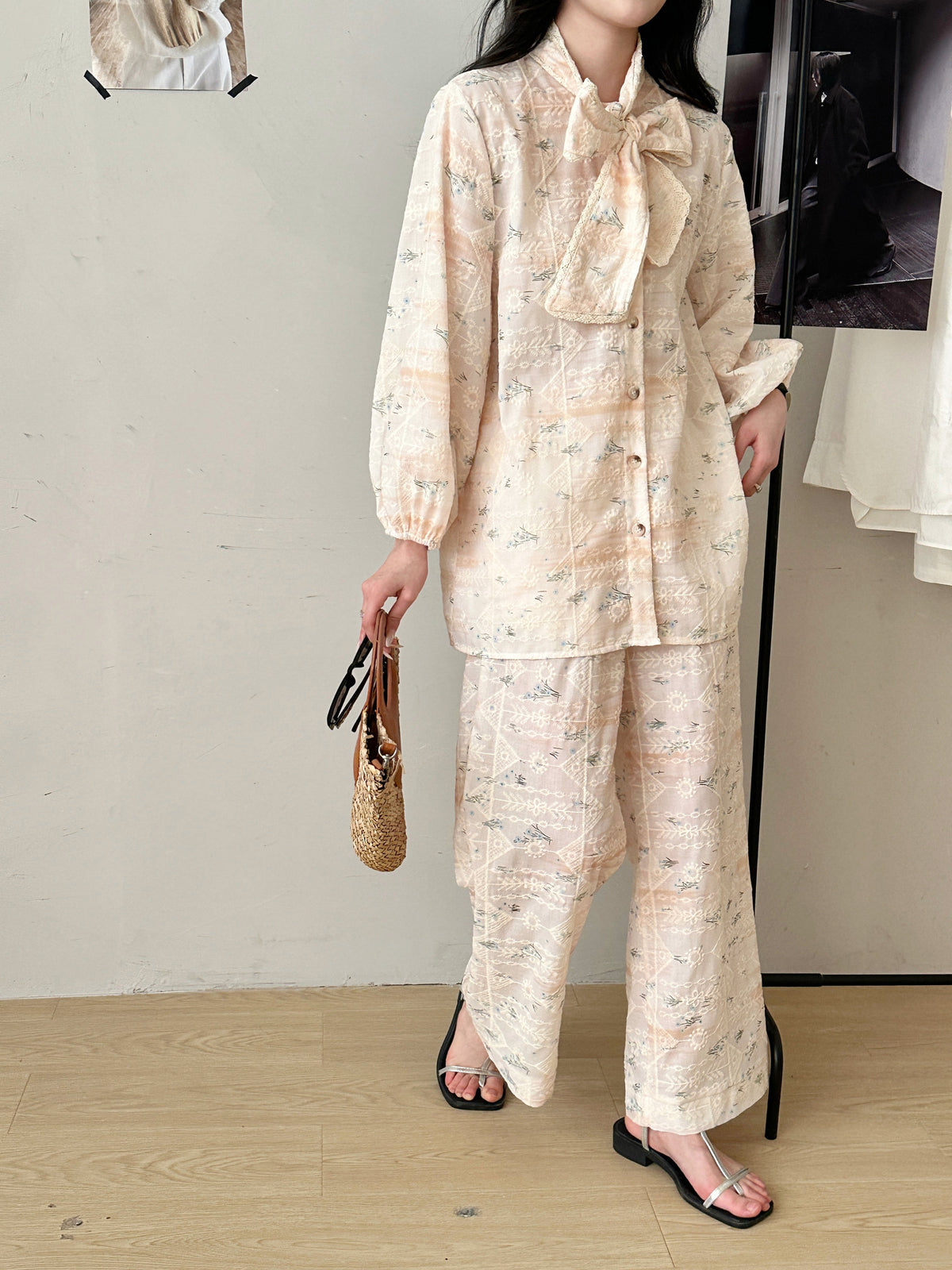 Seychelles Suit with Attached Scarf Detail