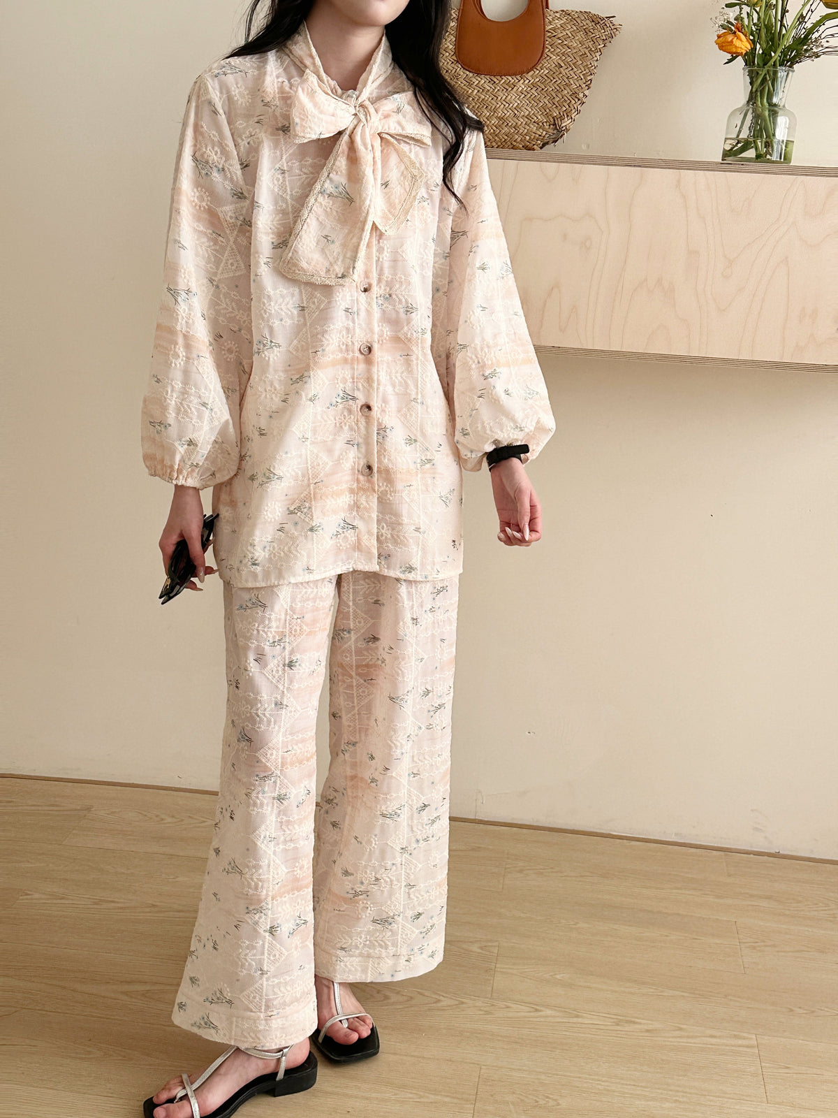 Seychelles Suit with Attached Scarf Detail
