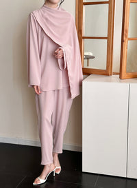Myra Draped Scarf Set Raspberry