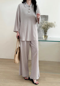 Gigi Textured Summer Co ord Gray