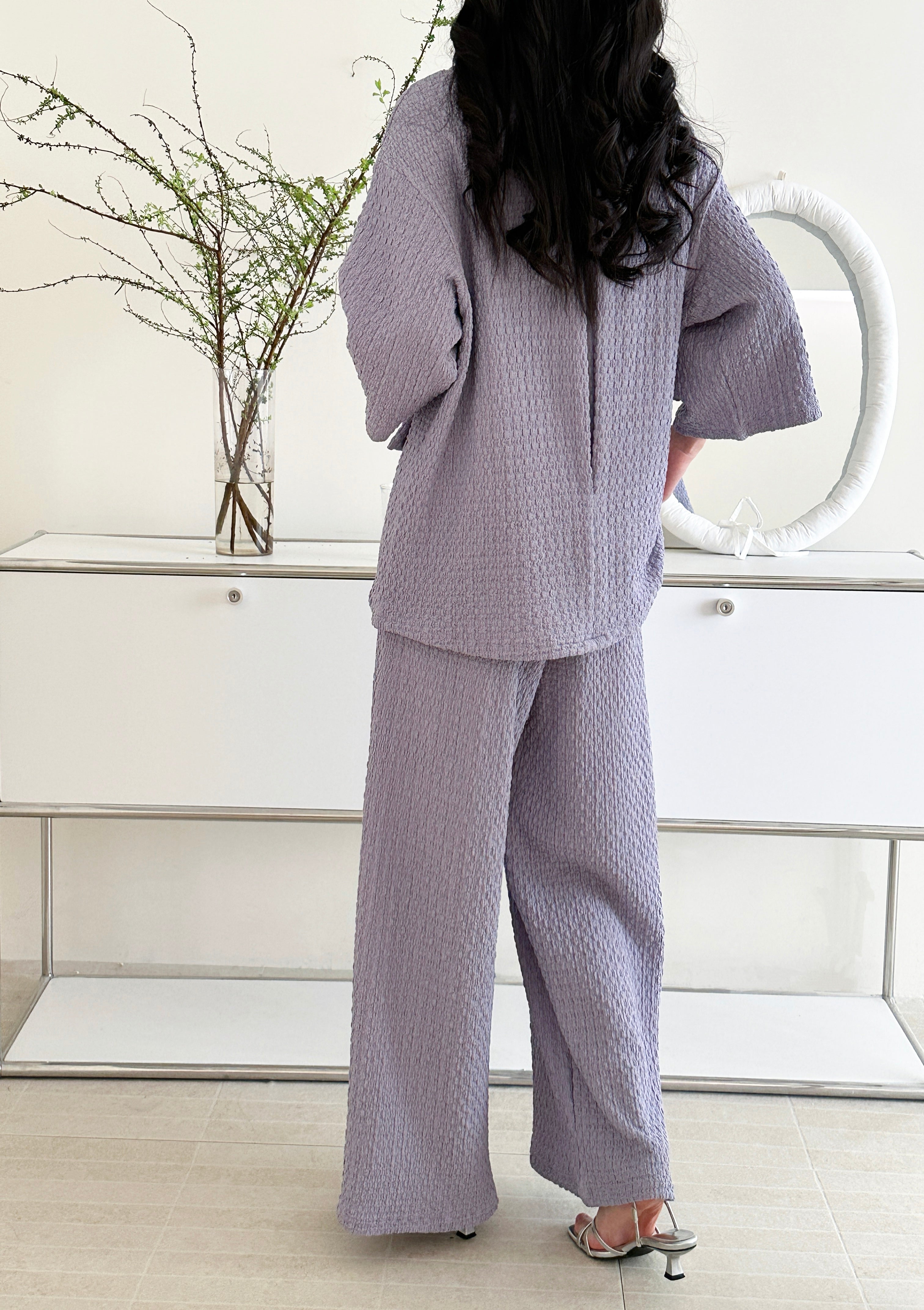 Lira Textured Suit with Zipper