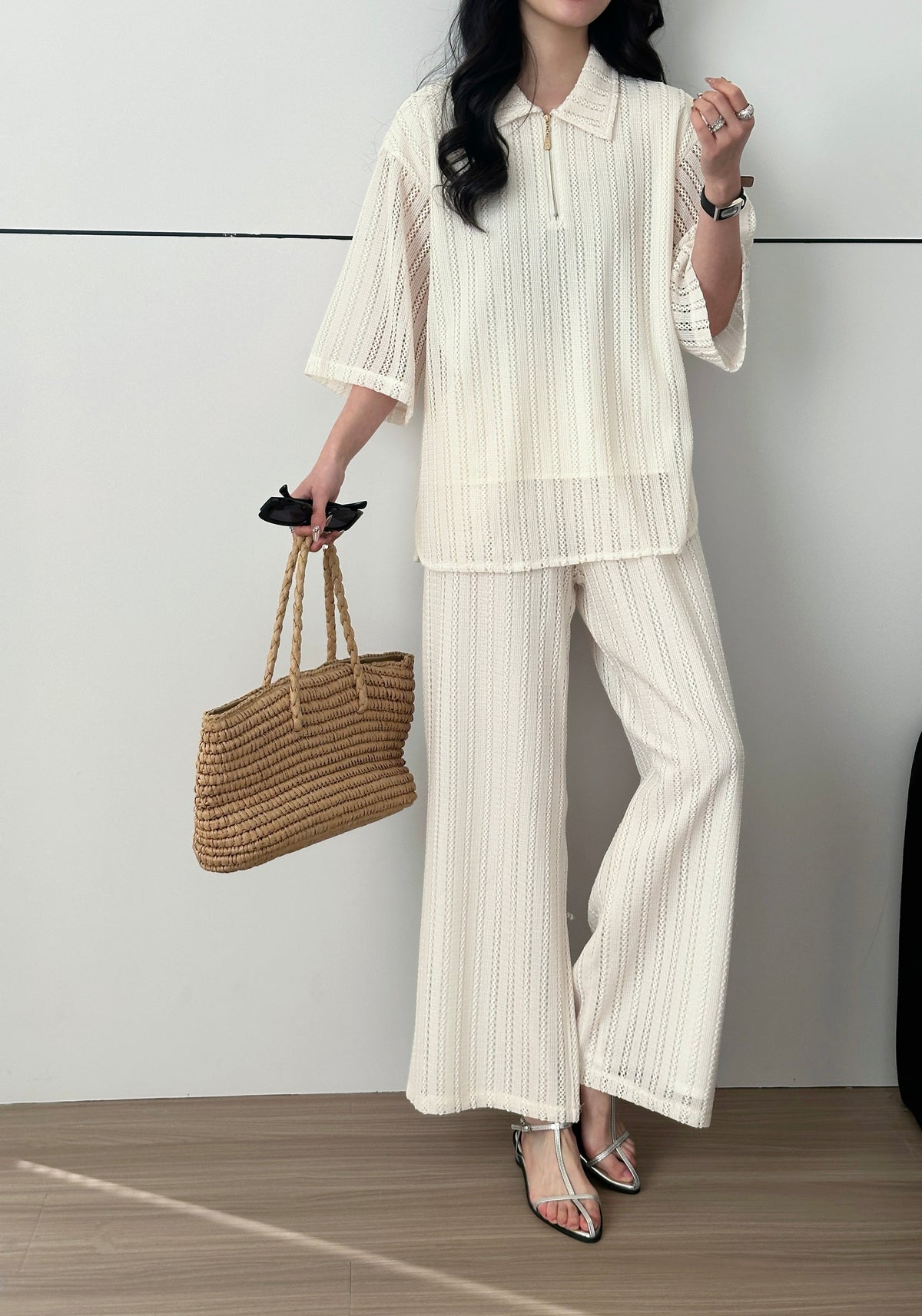 Samui Crochet Detail Suit with Lining