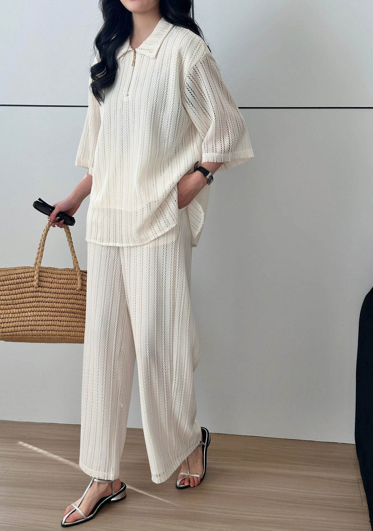 Samui Crochet Detail Suit with Lining