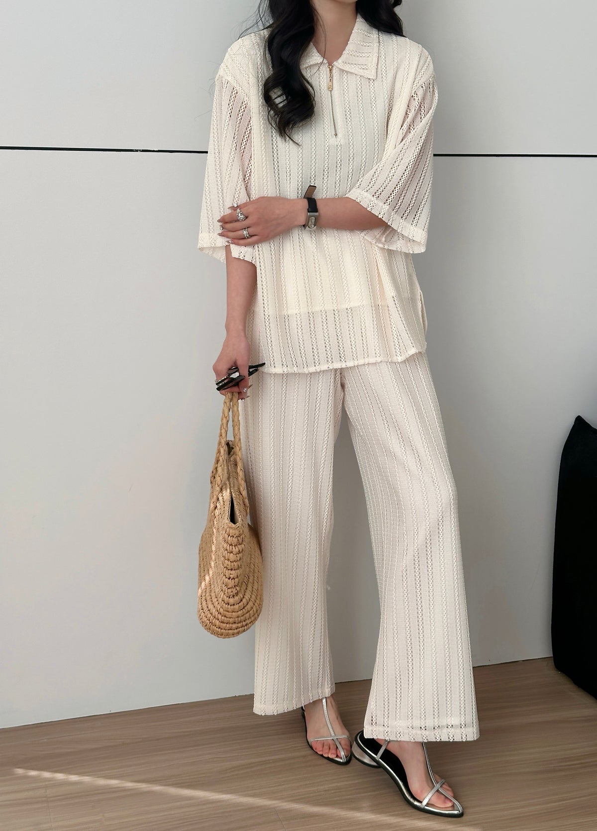 Samui Crochet Detail Suit with Lining
