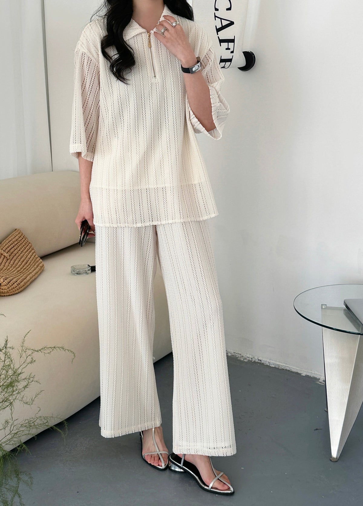 Samui Crochet Detail Suit with Lining