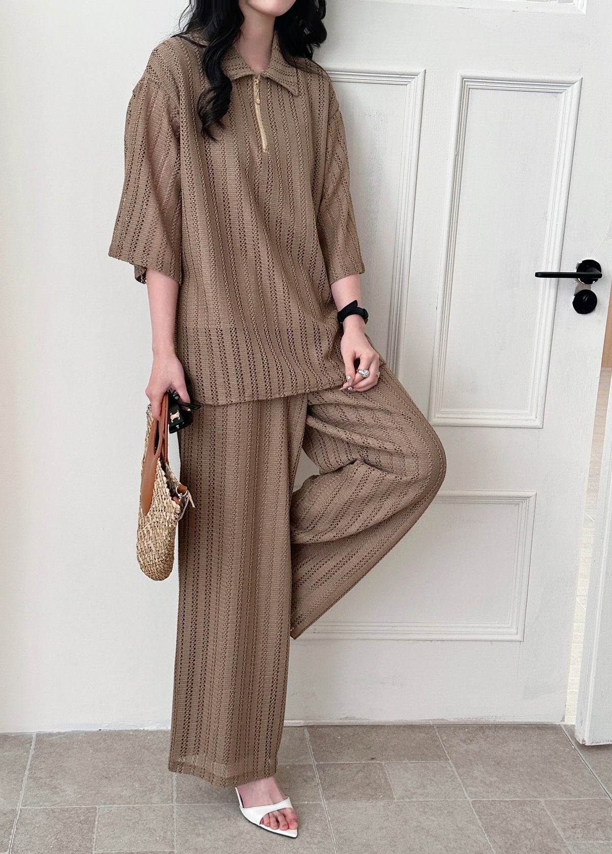 Samui Crochet Suit with Lining Mocha