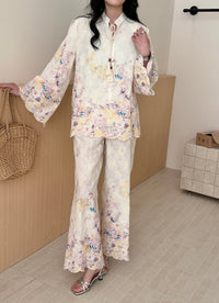 Galle Floral Suit with Embroidered Details