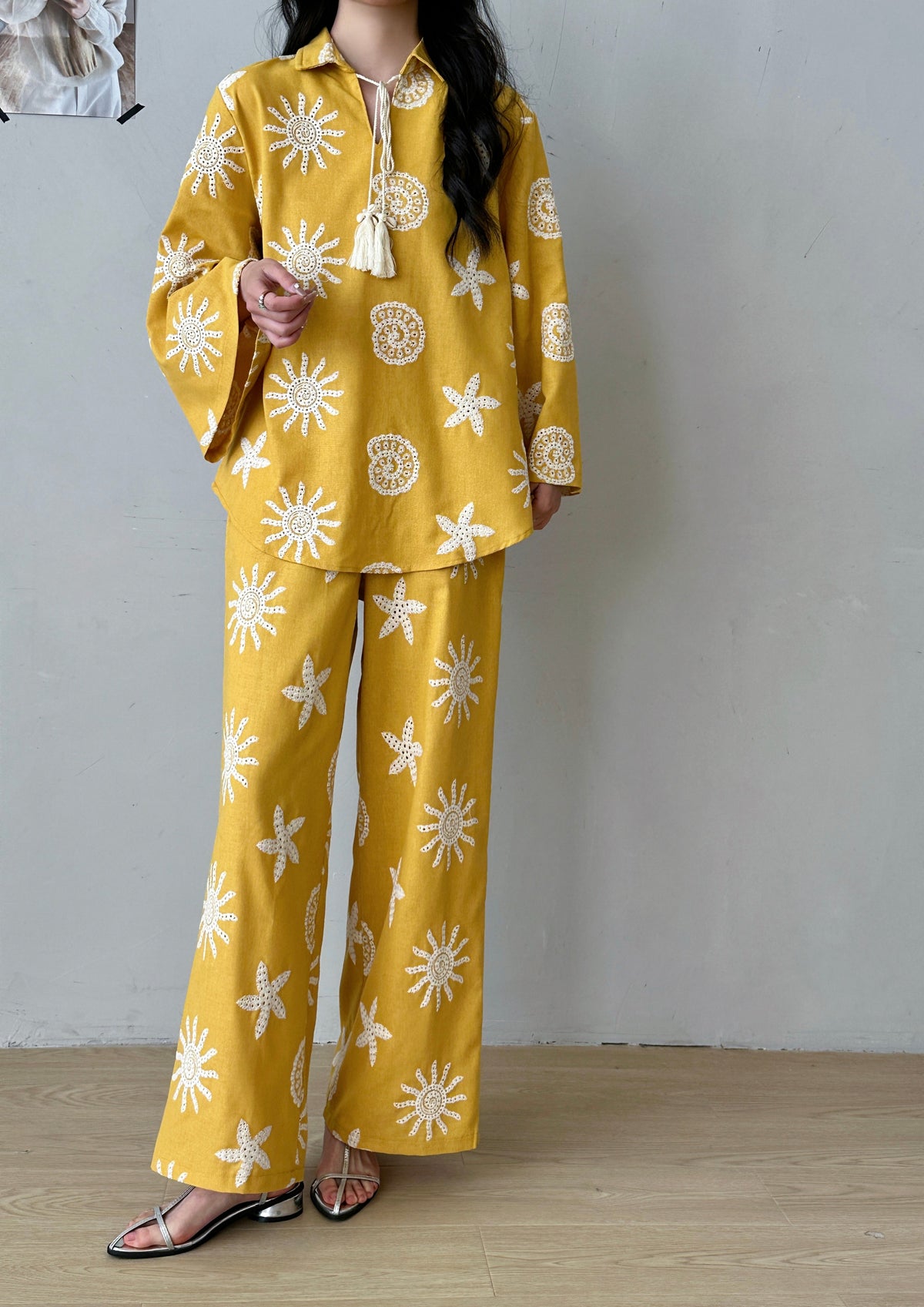 Canggu Embroidered Sun Suit Yellow