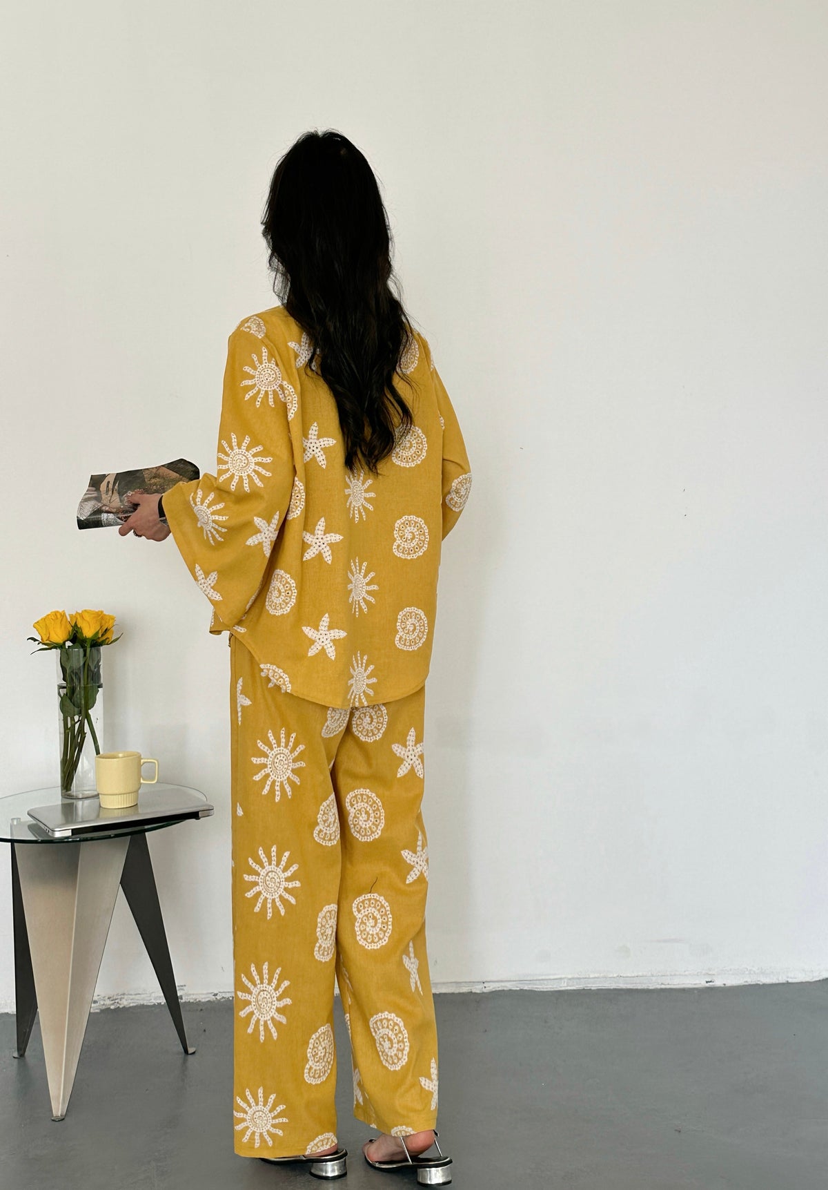 Canggu Embroidered Sun Suit Yellow