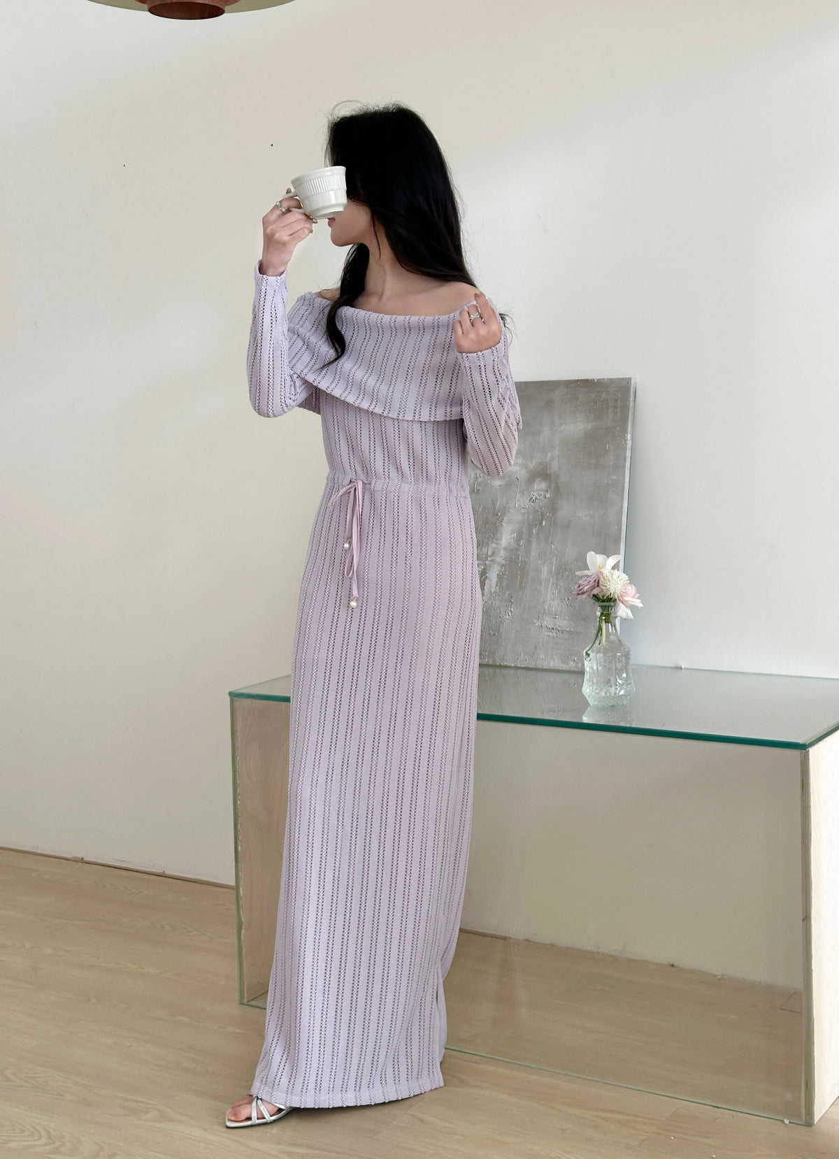 Bali Crochet Resort Dress with Ruched Waist